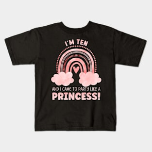 Ten Years Old 10Th Birthday Princess 10 Birthday Kids T-Shirt